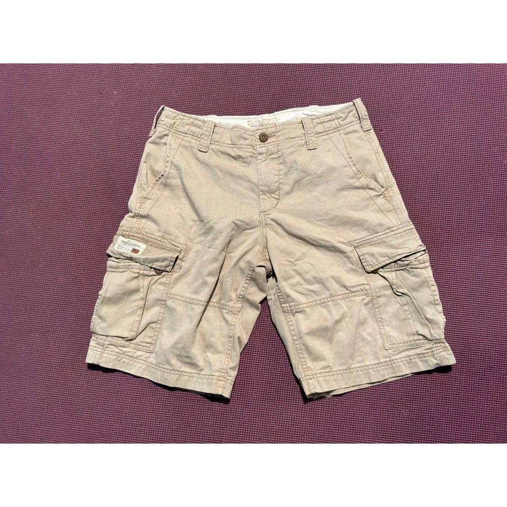Denim & Supply Ralph Lauren Mens Tan Khaki Cotton Cargo Shorts 32